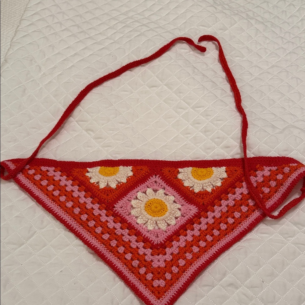 New, Handmade Colorful Crochet Boho headscarf